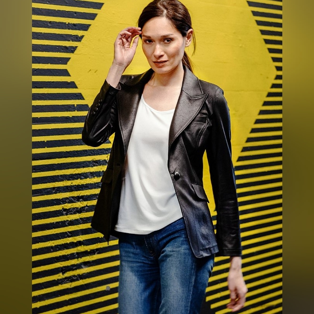 Liquid Leather™ Signature Pocket Blazer - Black